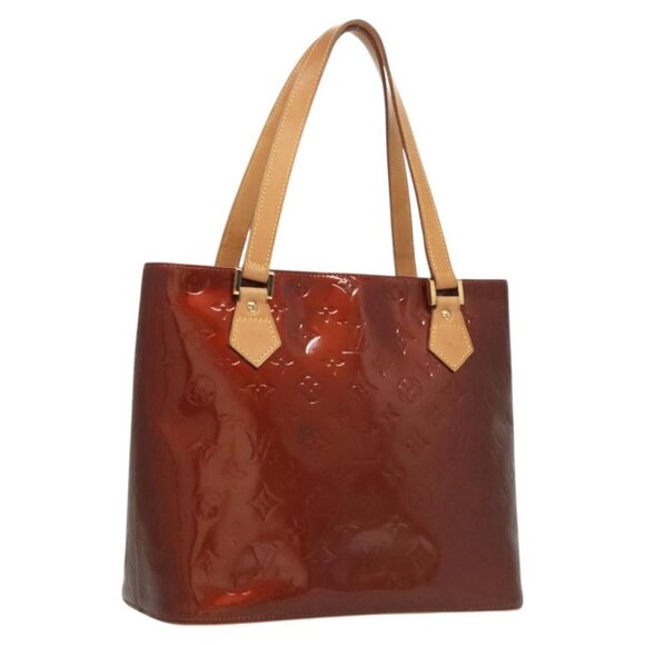 LOUIS VUITTON Monogram Vernis Houston Hand Bag Bronze M91122 LV Auth hk2663 - Picture 1 of 16